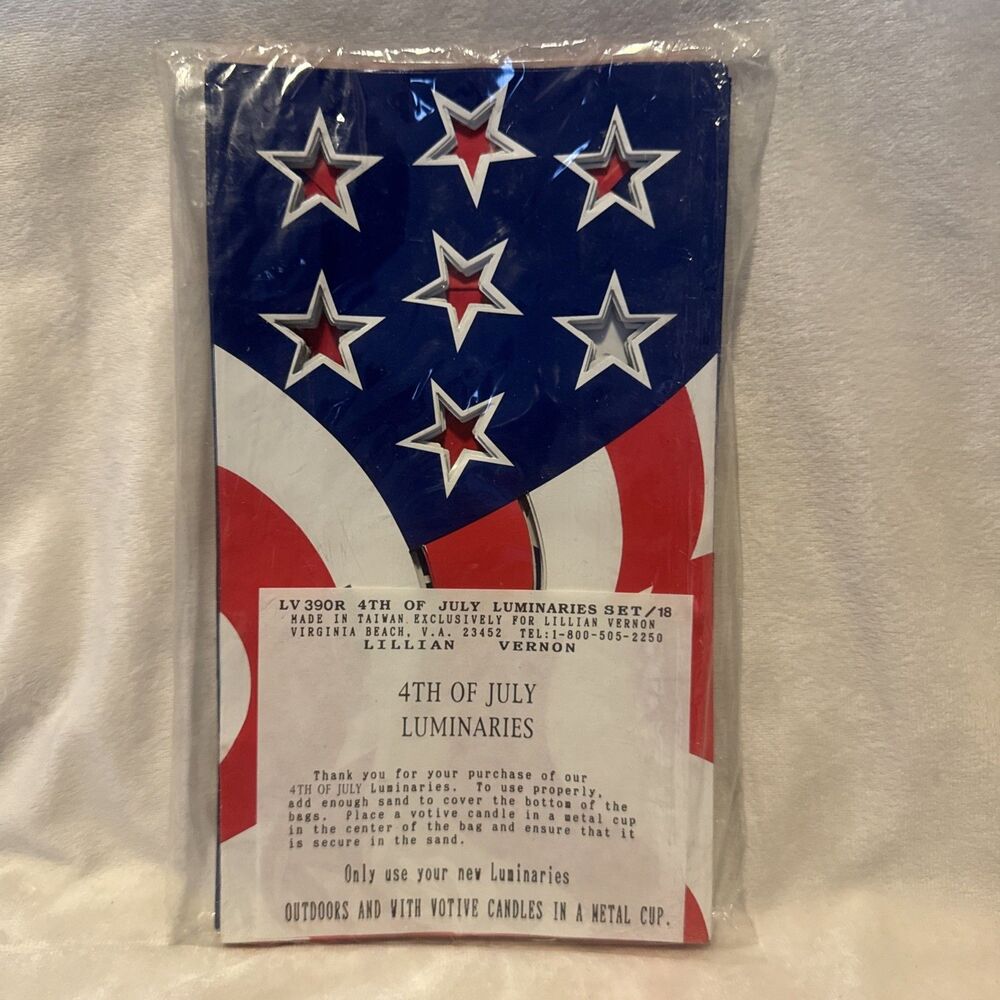 18 Lilian Vernon Patriotic 4th of July Luminaries Memorial Day LV 390R